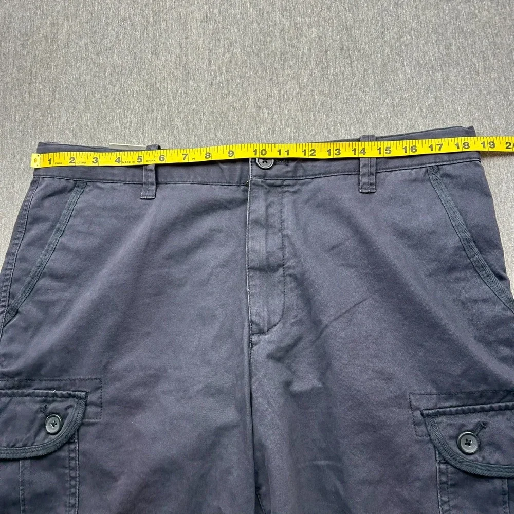 Banana Republic Cotton Cargo Shorts Mens 36x10 Navy Blue Flat Front NEW